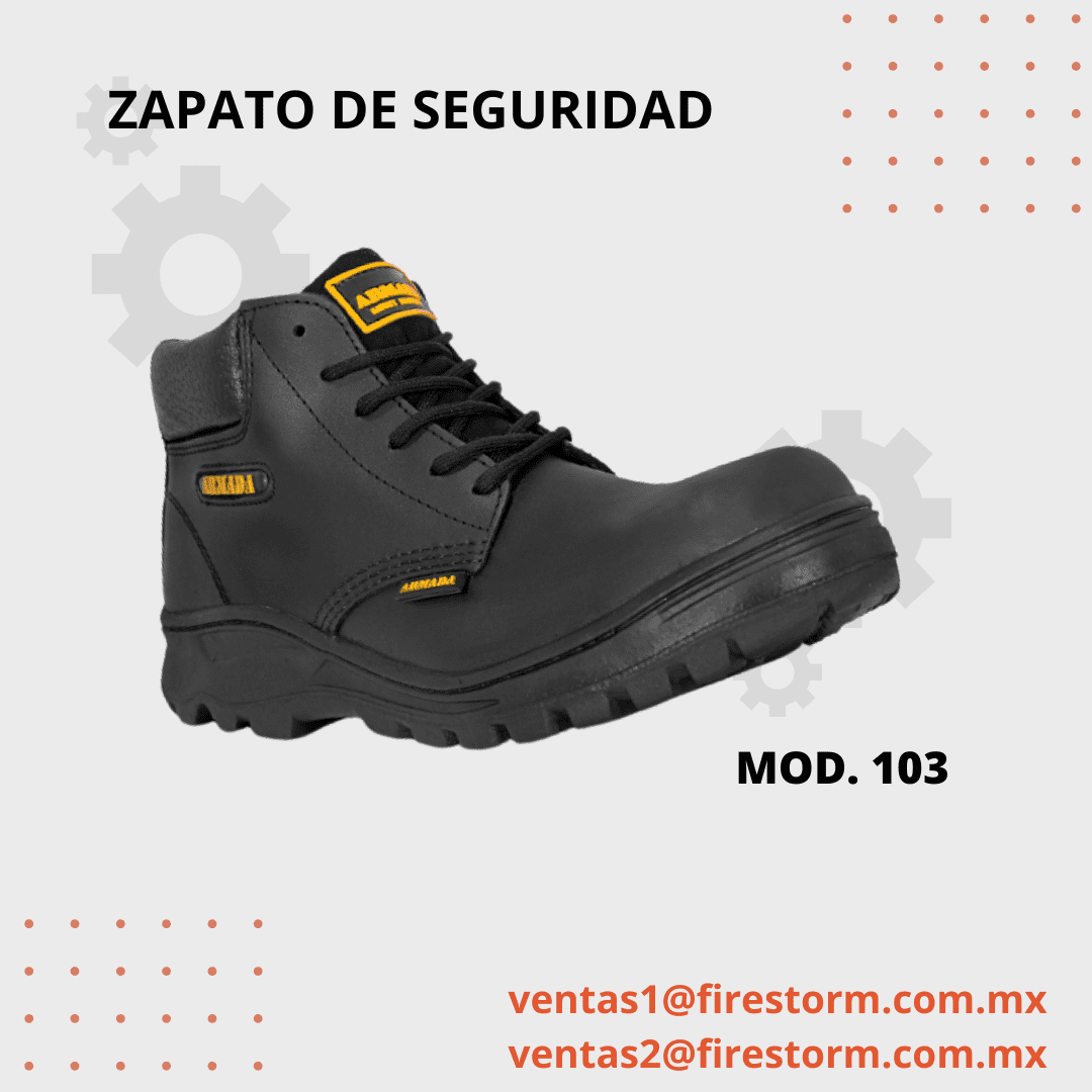 Zapato De Seguridad Mca Armada Mod103 Napa Negro Fire Storm 3399